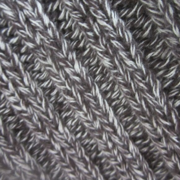 J Crew Womens XL Brown White Marled Cotton 2 Way Zip LS Hooded Cardigan Sweater - Picture 8 of 9